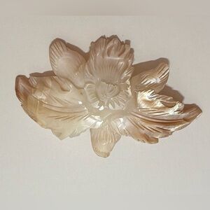 Women's Ivory Carved Floral Brooch